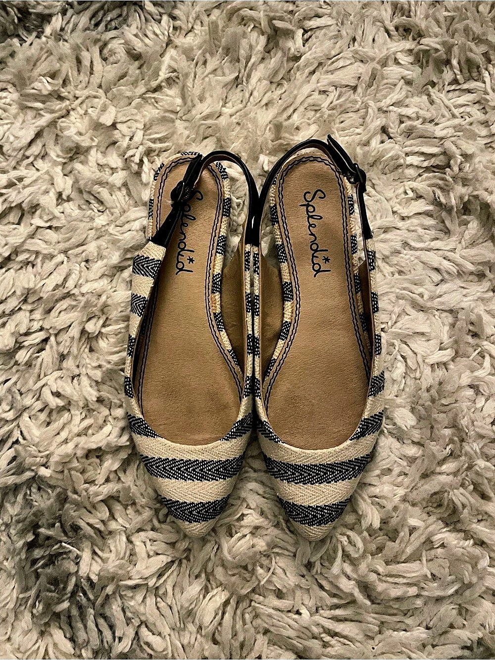 Splendid Striped Slingback Flats